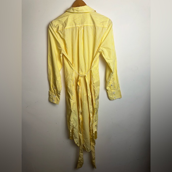 J Crew Women’s 4 Classic Fit Crisp Poplin Shirtdress Yellow Stripe Preppy Boho - Picture 5 of 12
